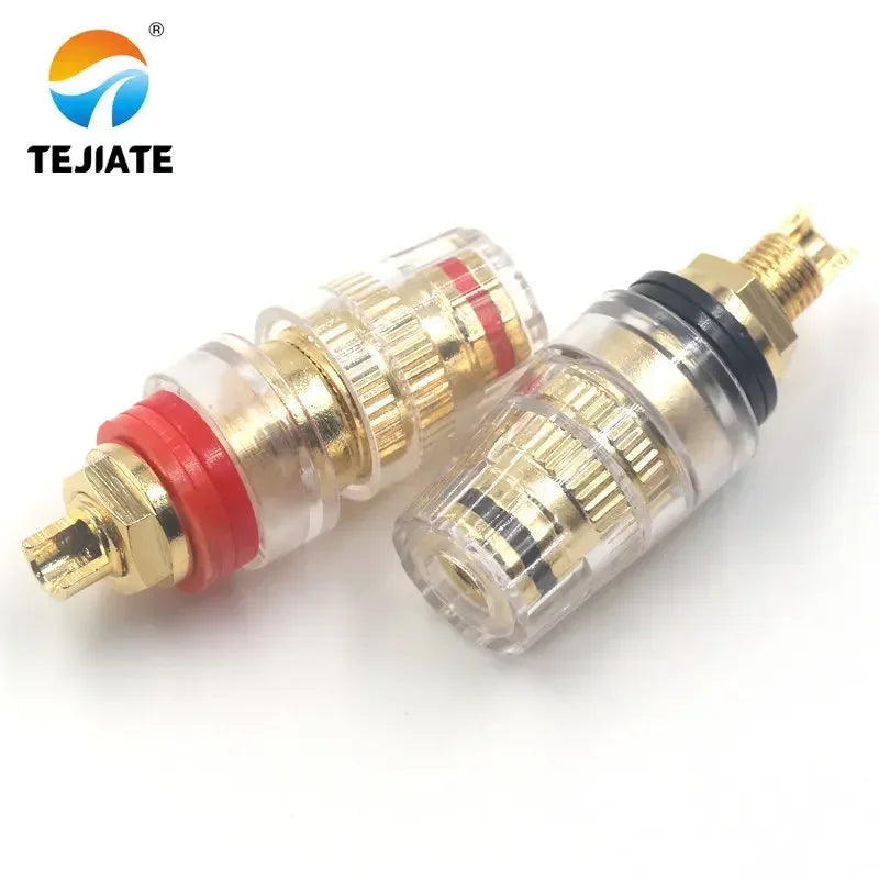 1PCS pure copper gold-plated transparent crystal speaker power amplifier terminal, banana socket, speaker wire terminal