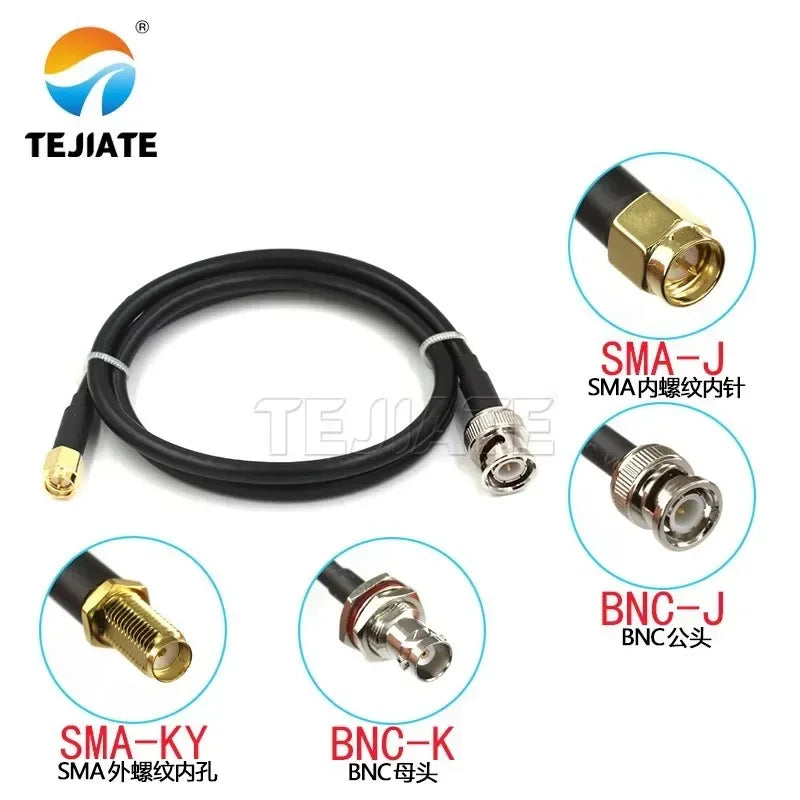 1PCS BNC to SMA connecting cable RG58 RF cable BNC male female to SMA male female adapter cable 50-3 Q9 extension cable