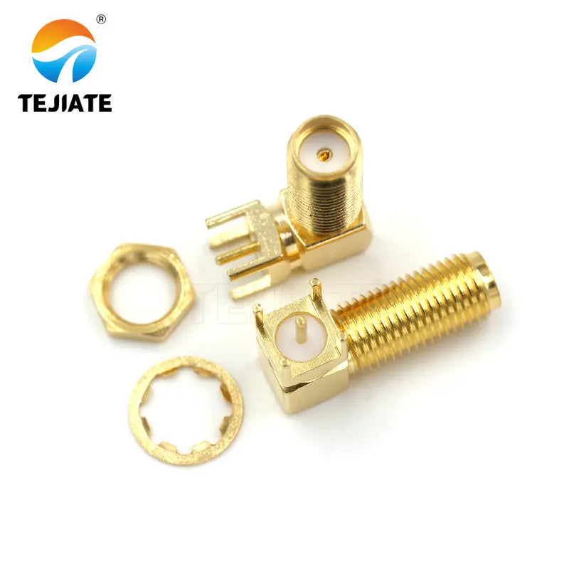5PCS SMA-KWE SMA Female Plug Adapter Solder Edge PCB Mount Connector Right Angle RF Coaxial
