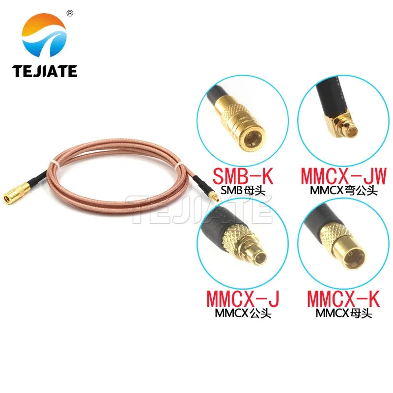 1PCS SMB female to MMCX male female adapter cable MMCX-JW MMCX-J MMCX-K to SMB-K connection cable RG316 RF coaxial line