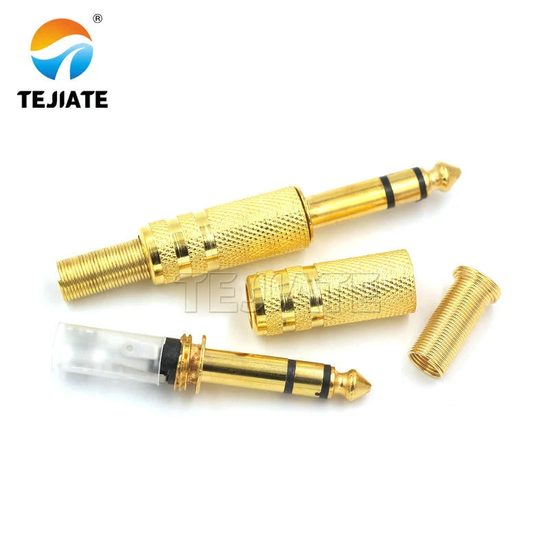 3.5 2.5/6.35mm plum blossom male connector mono dual channel stereo microphone plug welding line audio head
