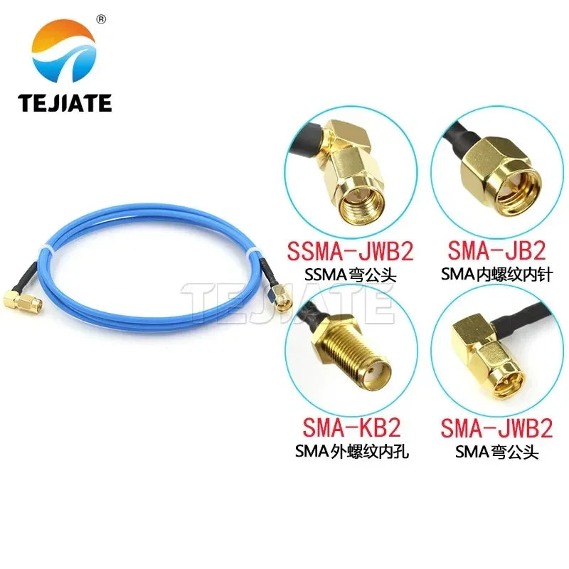 1PCS SSMA bent male to SMA connecting wire SSMA-JWB2 to SSMA SMA-J SMA-KY RF wire RG405/086 semi flexible wire