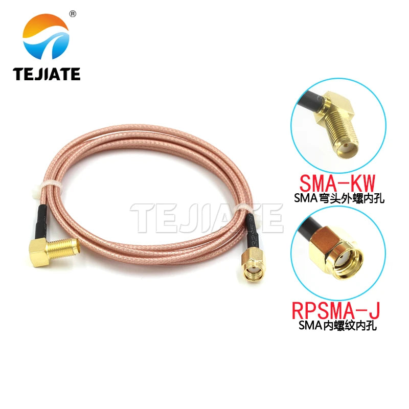 1PCS RG316 RF connection jumper RPSMA-JW SMA male inner hole to SMA bent male inner needle inner hole