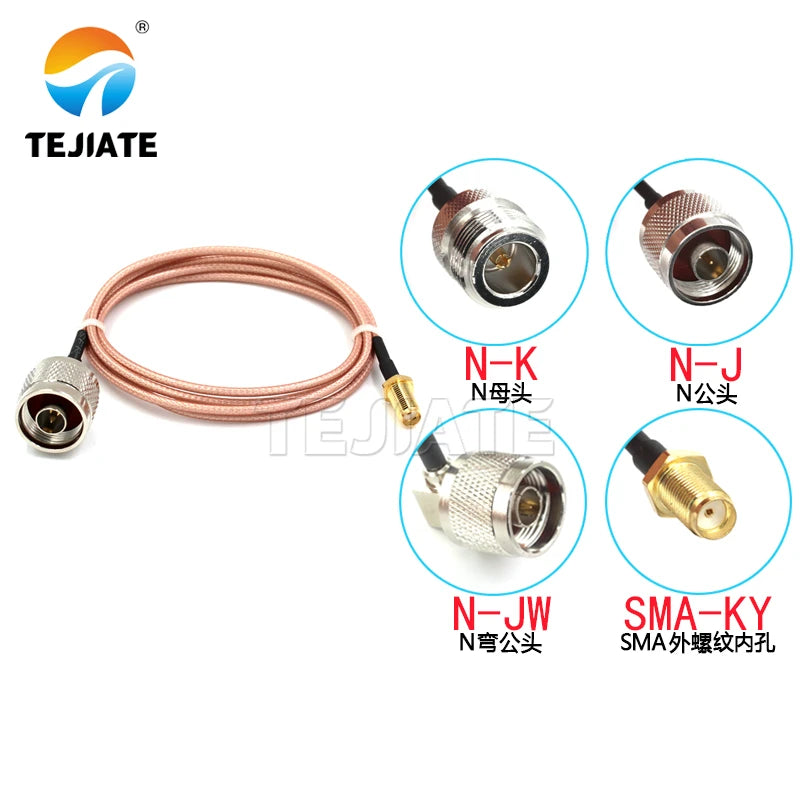 1PCS SMA-KY to N RF cable N-J to SMA-KY N female head to SMA female head outer screw inner hole RG316 coaxial line