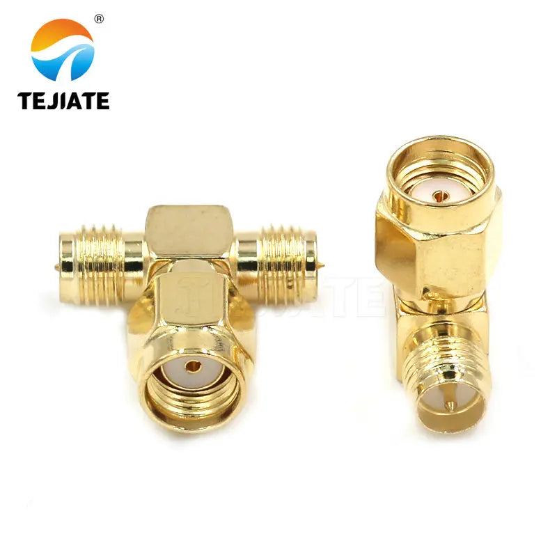 1PCS SMA Adapter Connector RPSMA-KJK Triple Female to Male RF Coaxial Plug Inner Pin Inner Hole Adapter Tee Connector