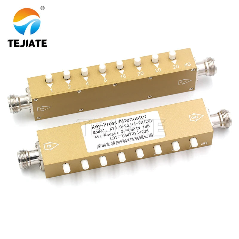1PCS SMA N-type RF button adjustable key signal attenuator 0-30dB 0-60dB 0-90dB step 2W high power 0-4GHz