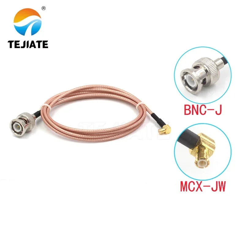 1PCS TEJIATE Adapter Cable MCX To BNC Type MCXJW Convert BNCJ 8-90CM 1M 1.5M 2M Length Connector RG316 Wire