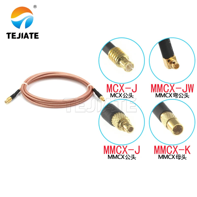1PCS MCX-J MCX to MMCX adapter line MCX male RF line MMCX straight elbow connection line RG316 coaxial line impedance 50 ohms