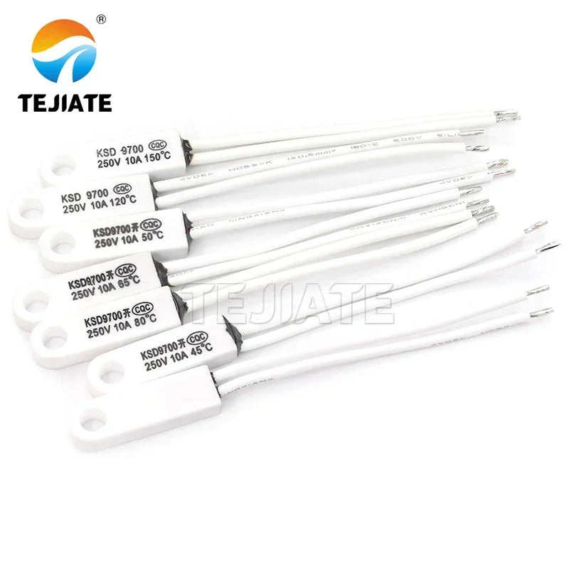 1pcs KSD9700 Ceramic temperature switch with hole 40 degrees ~ 90 degrees normally open normally closed 10A 250V