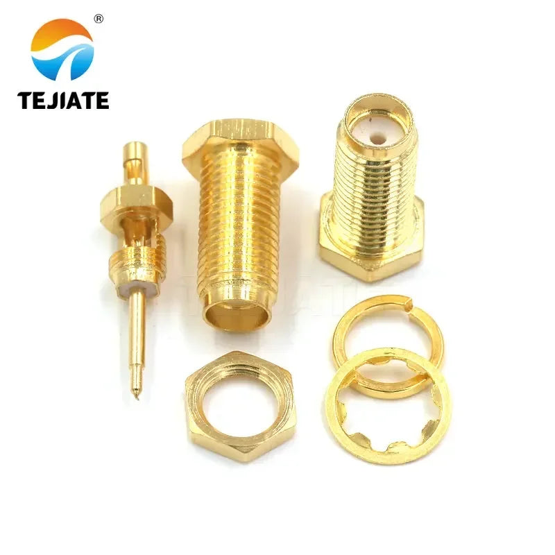 50PCS SMA Female/male Header RPSMA-KY/KWE-1.13 Outer Screw Inner Pin/hole Reverse Connection Pressure Welding Feeder Connector