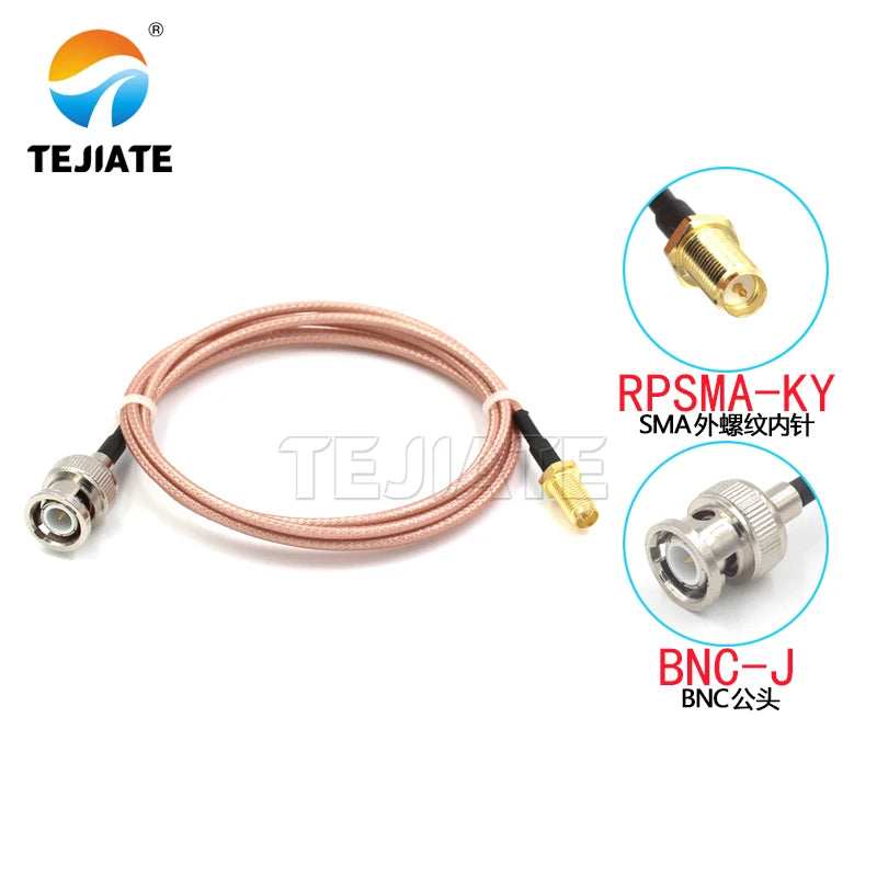 1PCS 50 ohm connecting wire BNC male female to SMA-K BNC bent male to SMA outer screw inner hole wiring