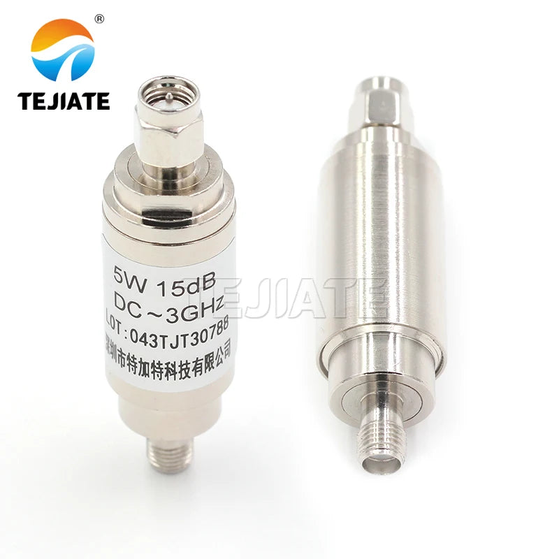 1PCS SMA-JK 5W Male to Female RF Fixed Coaxial Attenuator DC-3GHz 1-30DB SMA Type Connector