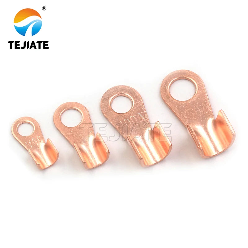 High current wiring copper piece round nose wiring nose/open nose 30A 60A100A 150A copper wiring piece terminal