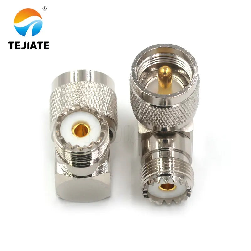 1PCS UHF to UHF adapter UHF-KKF 4-hole flange 25x25MM internal and external RF copper square frequency coaxial connector