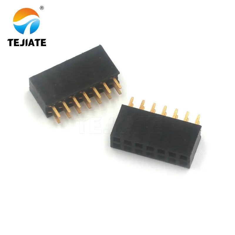 10PCS Double row female female female double row female socket pin header socket 2X2P/3/4/5/6-40P 2.54MM curved pin