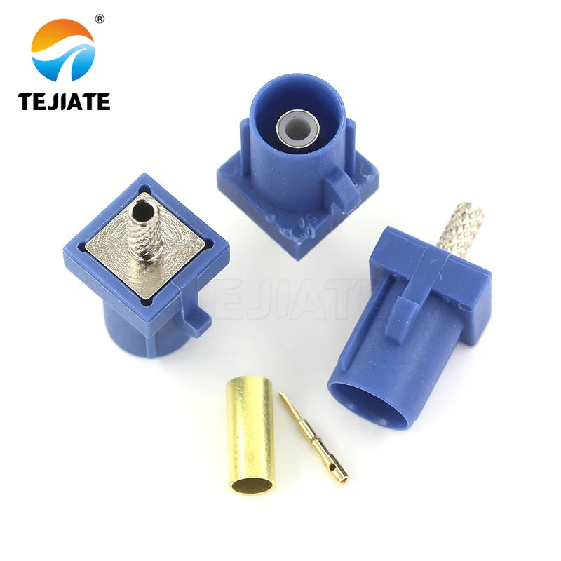 1PCS Fakra-c Female and Male Soldering RF Coaxial Connector Radio Crimp Straight Unfinished Line