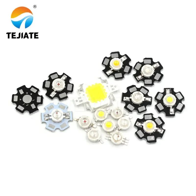 2PCS 1W3W5W small light-emitting diode LED lamp beads positive white warm lighting red yellow emerald green blue light