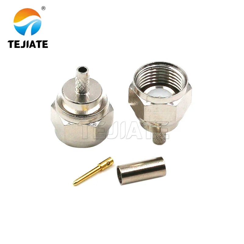 1PCS F-J/JW/KY Imperial F Type RF Coaxial Connector Male and Female Elbow Nikel/Gold Plated Adapter Plug