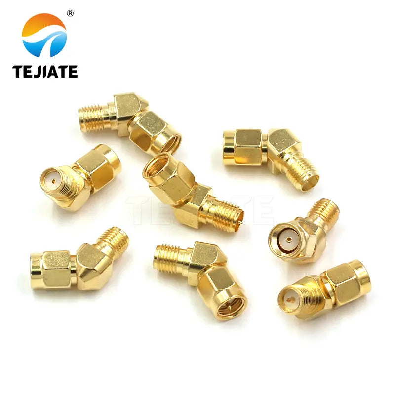1PCS SMA adapter connector L-type 135 degree male female 45 degree RF adapter antenna connector SMA coaxial pure copper