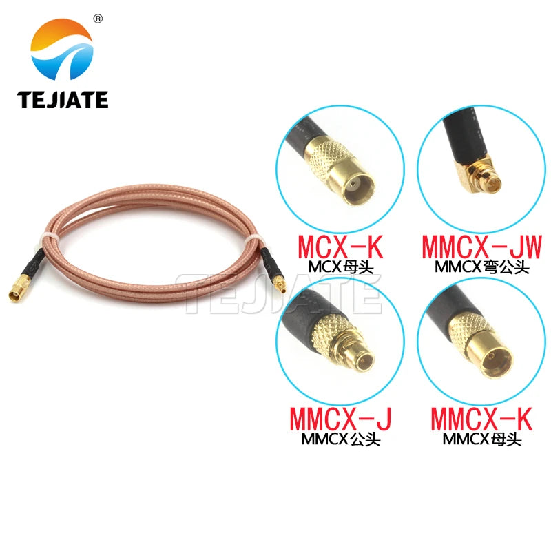 1PCS MCX to MMCX adapter line MCX female to MMCX male female connection line MMCX-JW MMCX-J MMCX-K to MCX-K RG316