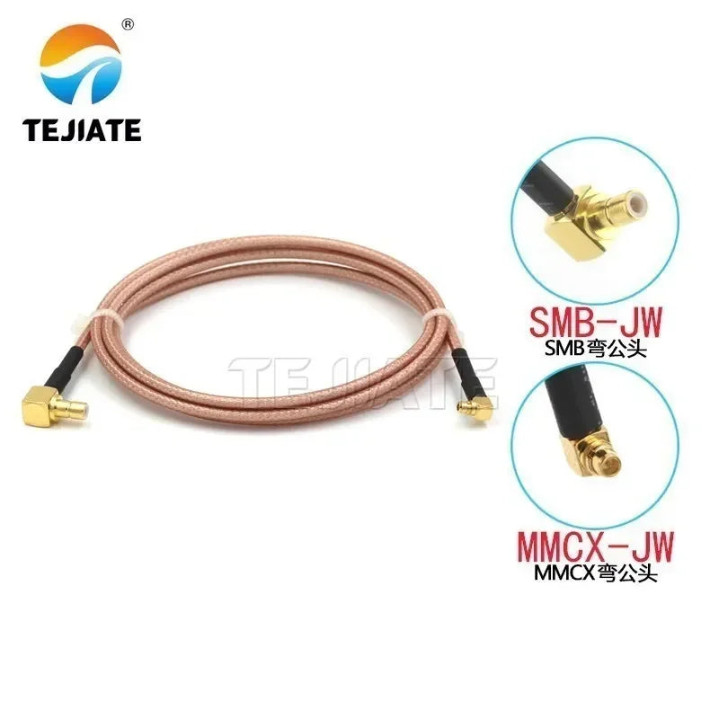 1PCS MMCX male female to SMB bent male adapter cable SMB-JW to MMCX-JW MMCX-J MMCX-J RF cable RG316 coaxial line
