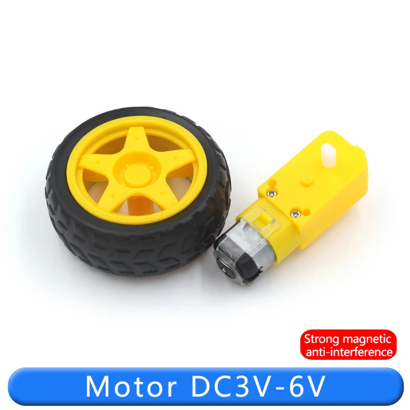 Motor motor DC3V-6V DC reduction motor TT motor strong magnetic anti-interference four-car drive rubber wheel