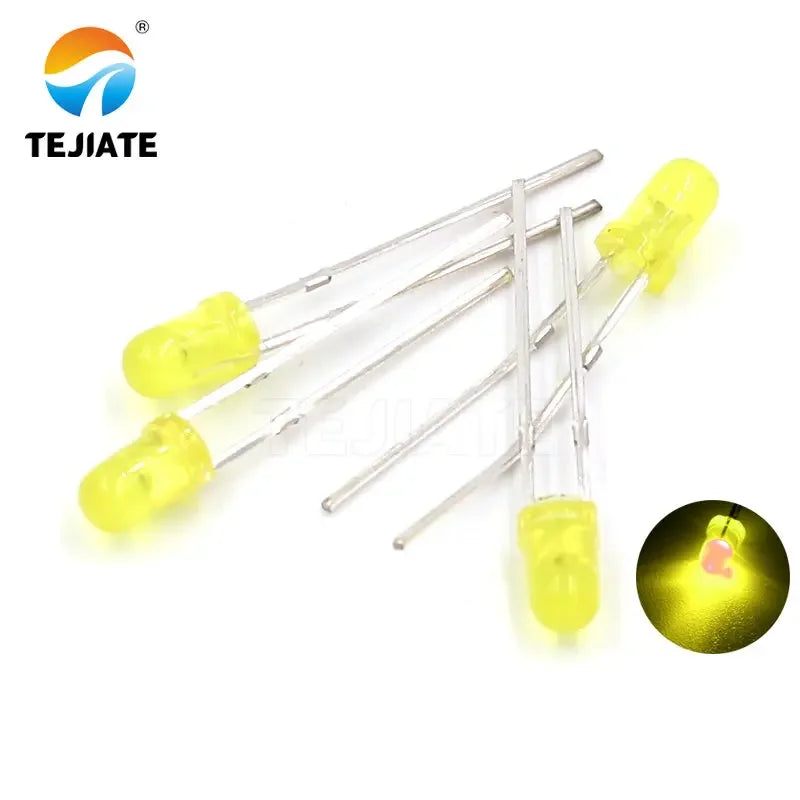 50PCS / 1Lot TEJIATE 3MM LED Light Bead White Red Yellow Blue Green Full Color High Brightness  Low Power Consume Fast Response