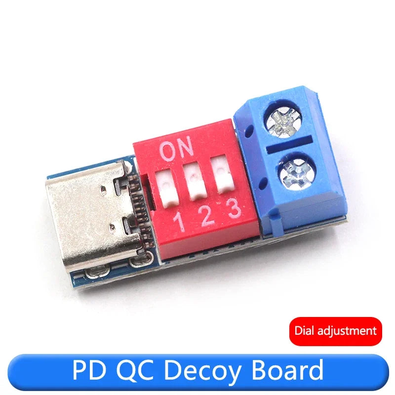 5pcs PD decoy QC/PD fast charge test board adjustable voltage 5V/9V/12V/15V/20V dial adjustment