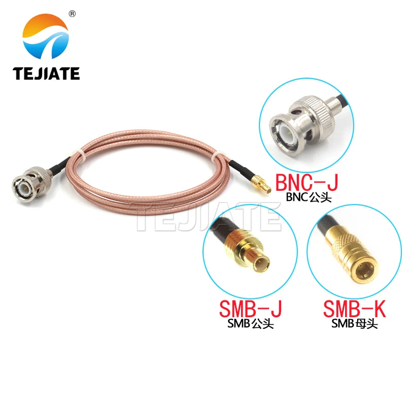 1PCS BNC to SMB connecting  SMB male female to BNC connecting  Q9 connecting line RG316 extension line impedance 50 ohms