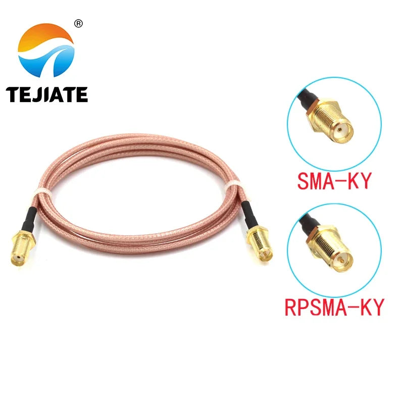 1PCS TEJIATE SMA To RPSMA Adapter Cable SMA-KY Convert RPSMA-KY 8-90CM 1M 1.5M 2M Length Connector RG316 Wire