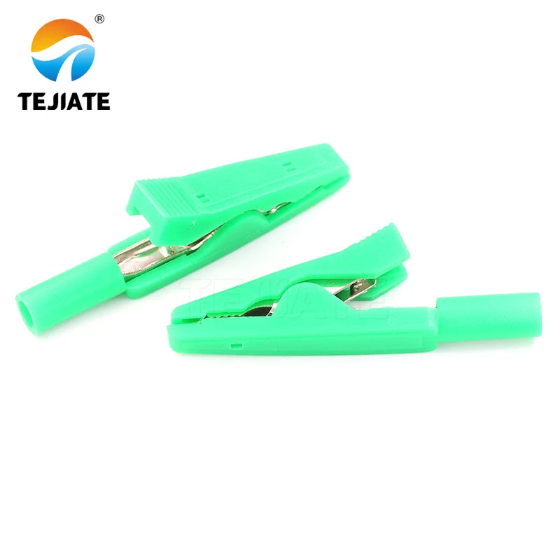 2mm insulated solderable alligator clips in various colors