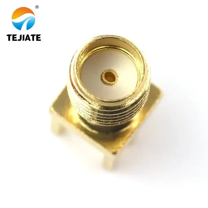 10Pcs 1.6mm SMA Female Jack Solder Nut Edge PCB Clip Straight Mount Gold Plated RF Connector Receptacle Solder