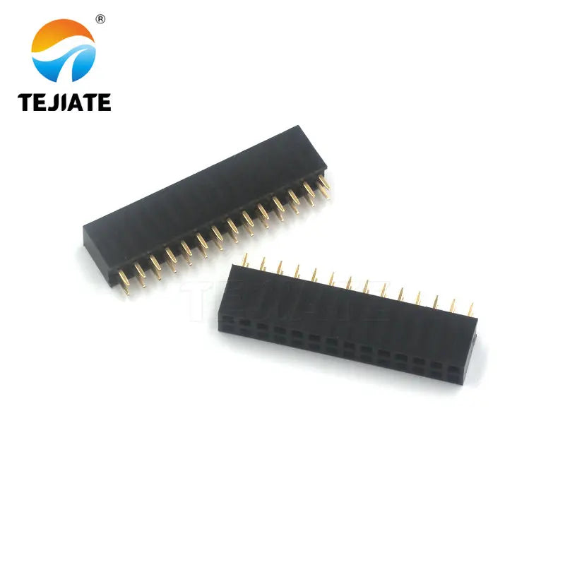 10PCS Double row female female female double row female socket pin header socket 2X2P/3/4/5/6-40P 2.54MM curved pin