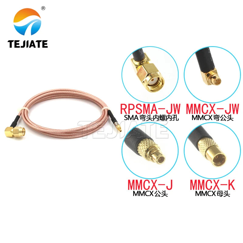 1PCS RPSMA-JW to MMCX adapter cable MMCX-JW MMCX-J MMCX-K to RPSMA-JW RF cable RG316 connection cable