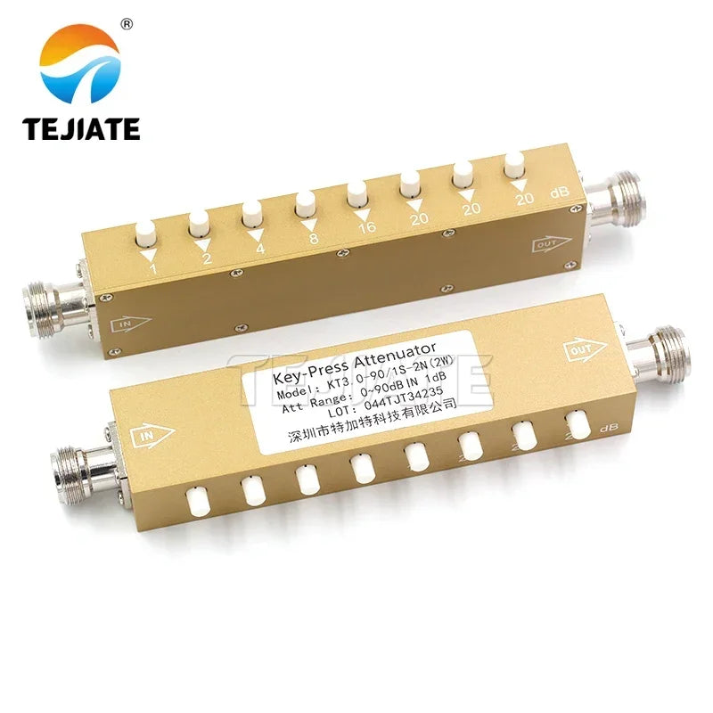 1PCS SMA N-type RF Button Adjustable Key Signal Attenuator 0-30dB 0-60dB 0-90dB Step 2W High Power 0-4GHz