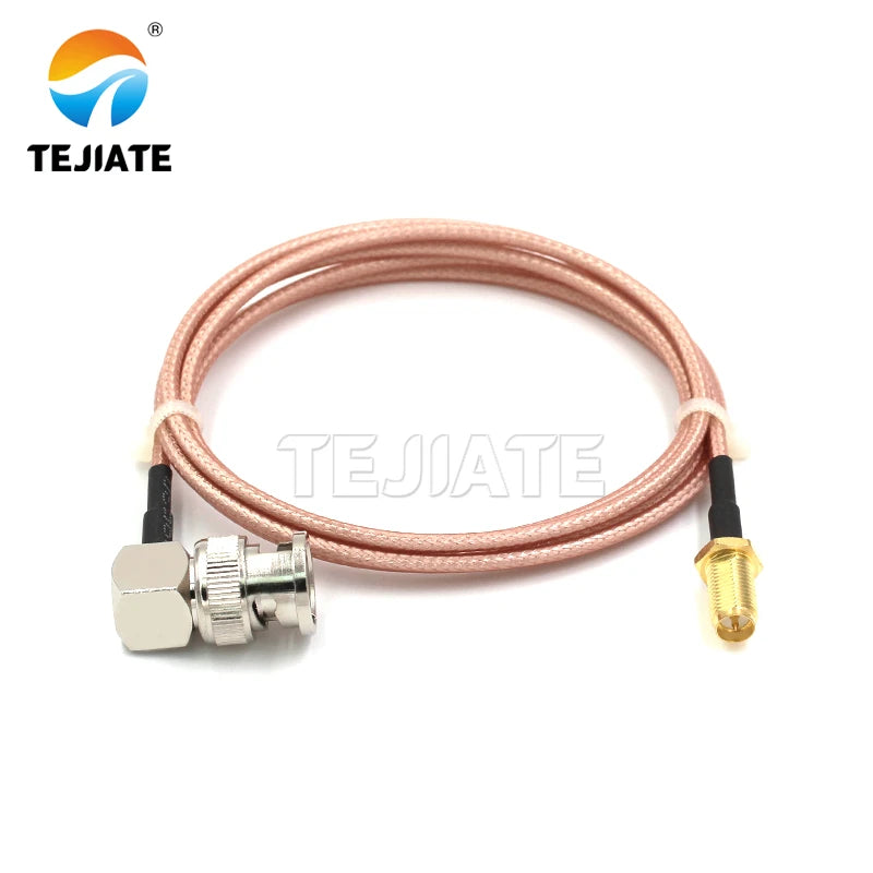 1PCS 50 ohm connecting wire BNC male female to SMA-K BNC bent male to SMA outer screw inner hole wiring