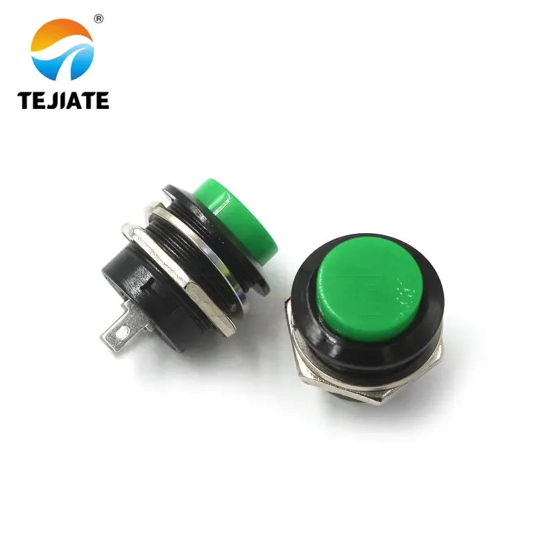 2PCS Button Switch Button Jog Switch R13-507 16MM Circular Self-locking Reset Switch, 2 Red And Green