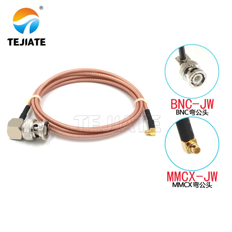 1PCS BNC bent male to MMCX adapter line MMCX-JW MMCX-J MMCX-K to BNC-JW RF line RG316 coaxial line impedance 50 ohms
