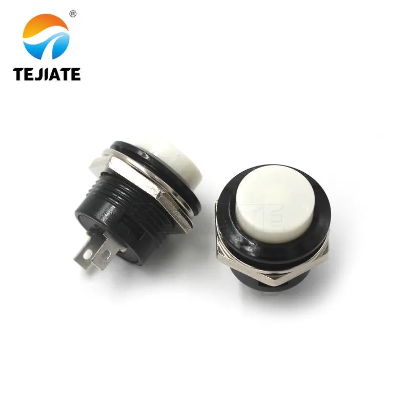 2PCS button switch button jog switch R13-507 16MM circular self-locking reset switch, 2 red and green
