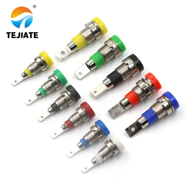 1PCS 4mm 2mm Banana Socket 4MM 2MM Panel Socket Pure Copper Insulated Wiring Terminal Banana Female Head Hole