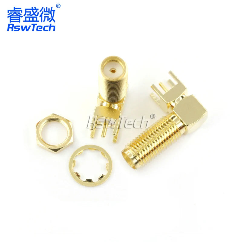 1PCS SMA-KE Connerctor SMA-KWE Adapter Straight /Bent Header Square/Skew Foot Base male female PCB connector