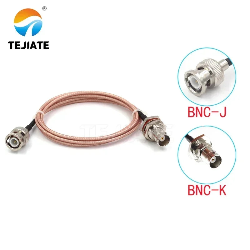 1PCS TEJIATE Adapter Cable BNC To BNC Type BNCJ Convert BNCK 8-90CM 1M 1.5M 2M Length Connector RG316 Wire