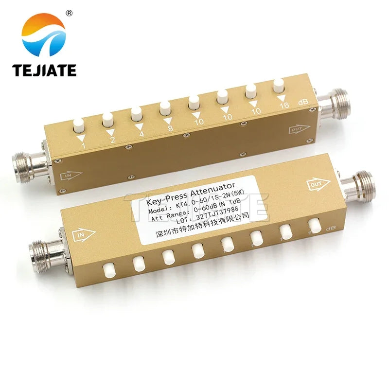 1PCS SMA N-type RF button adjustable key signal attenuator 0-30dB 0-60dB 0-90dB step 5W 10W high power 0-4GHz
