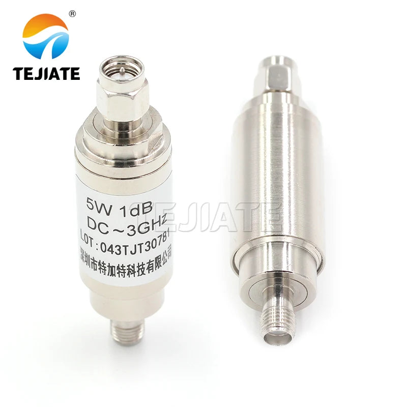 1PCS SMA-JK 5W Male to Female RF Fixed Coaxial Attenuator DC-3GHz 1-30DB SMA Type Connector