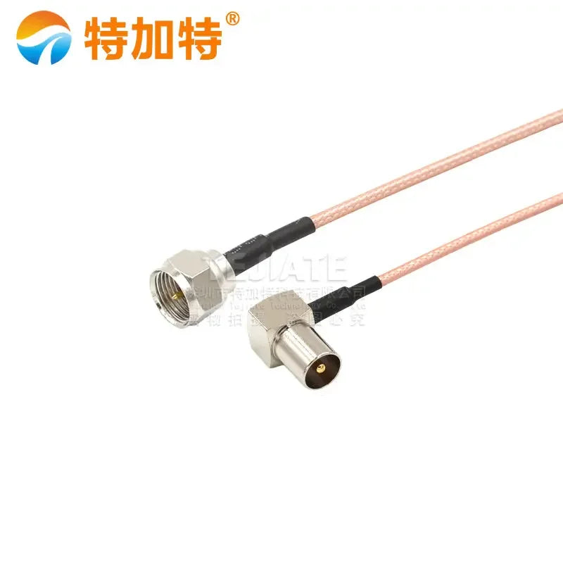 1PCS F Male Header To TV Bent Male Header Length 0.5 0.75 1 1.5 2 3 3.5 5 8 10 12 15 20 30M British Standard FJ TVJW RG316 Wire