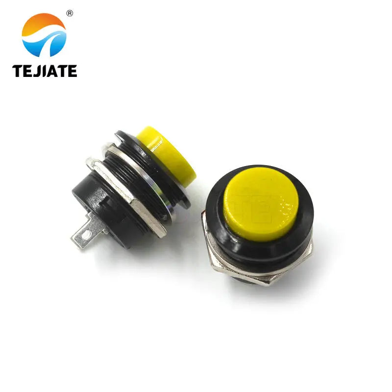 2PCS button switch button jog switch R13-507 16MM circular self-locking reset switch, 2 red and green