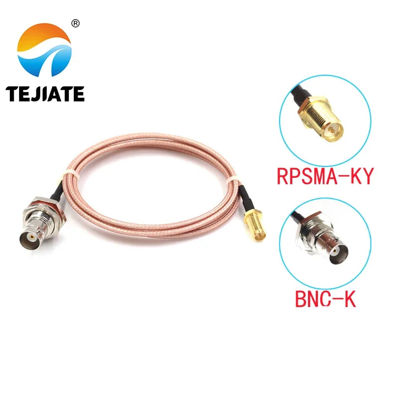 1PCS TEJIATE Adapter Cable BNC To RPSMA Type BNC-K Convert RPSMA-KY 8-90CM 1M 1.5M 2M Length Connector RG316 Wire