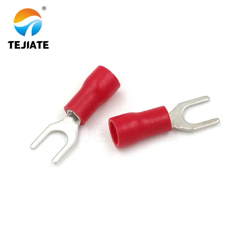 20PCS cold-pressed terminal block SV3.5-4 fork-shaped U-shaped Y-shaped insulated blade spring connector SV1.25-3 copper head