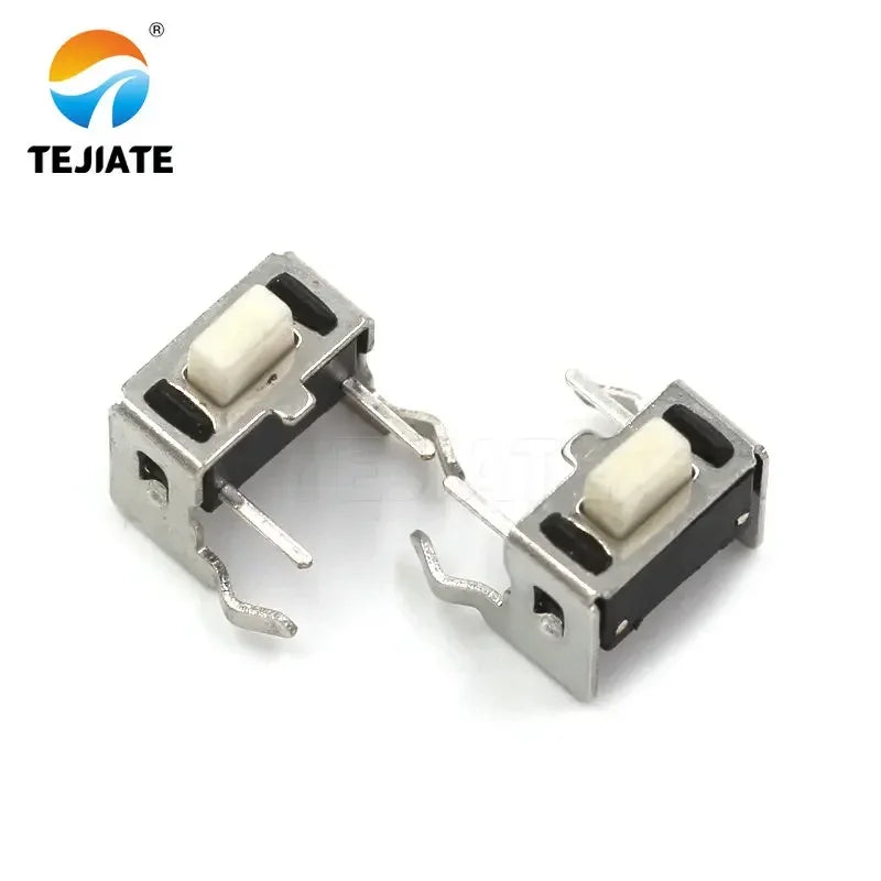 50PCS Patch Direct Insertion Horizontal-type 2 Feet Touch Key Microswitch Copper 2 Foot Side Press Button Switch 3*6*5MM Bracket