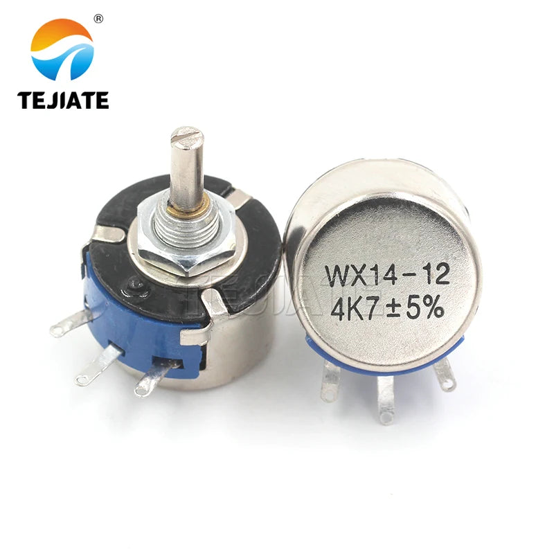 5pcs WX14-12 3W single turn wire wound potentiometer 1K 2K2 3K3 4K7 20K 10K 22K 100R 470R